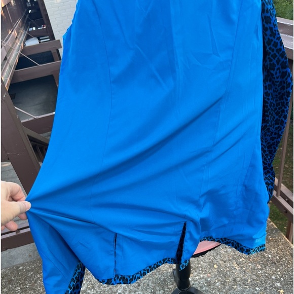 Jacket-Blue leopard velvet feel, rare,  funky, DG2, Diane Gilman, fits 6/8 - Picture 8 of 12